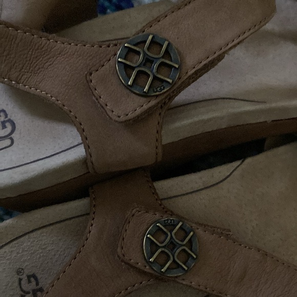 UGG Brown Strappy Sandals with Cushioned Insole - Picture 4 of 5